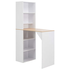vidaXL Bar Table with Cabinet White 115x59x200 cm 1