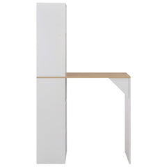 vidaXL Bar Table with Cabinet White 115x59x200 cm 2