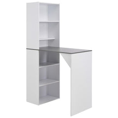 vidaXL Bar Table with Cabinet White 115x59x200 cm 1