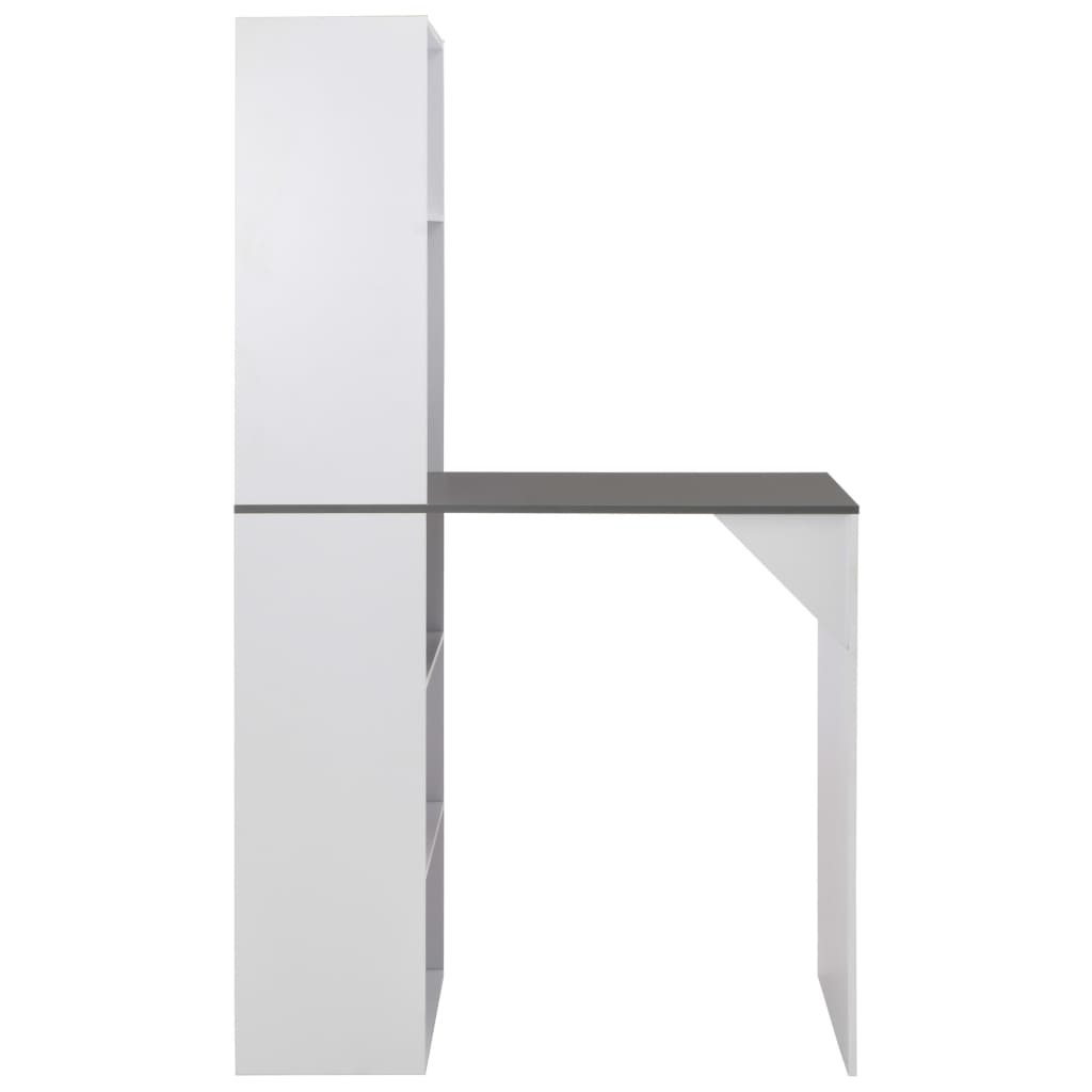 vidaXL Bar Table with Cabinet White 115x59x200 cm 2