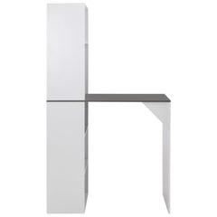 vidaXL Bar Table with Cabinet White 115x59x200 cm 2