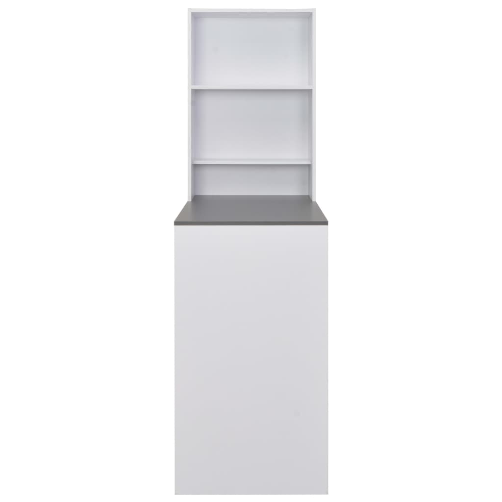 vidaXL Bar Table with Cabinet White 115x59x200 cm 3
