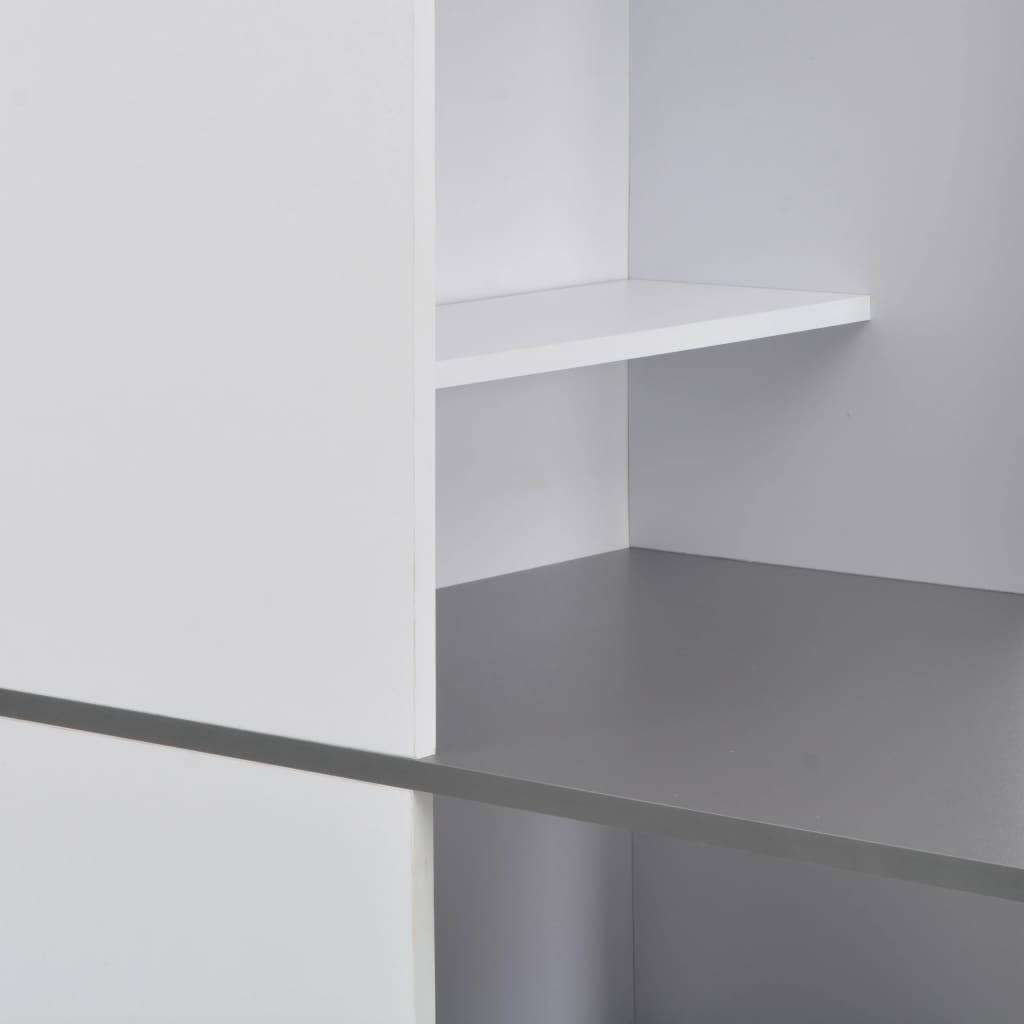 vidaXL Bar Table with Cabinet White 115x59x200 cm 5