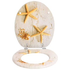 vidaXL Toilet Seats with Lids 2 pcs MDF Sea Star 3