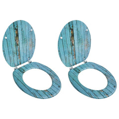 vidaXL Toilet Seats with Lids 2 pcs MDF Old Wood 1