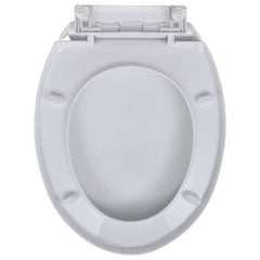 vidaXL Toilet Seats with Soft Close Lids 2 pcs Plastic White 4