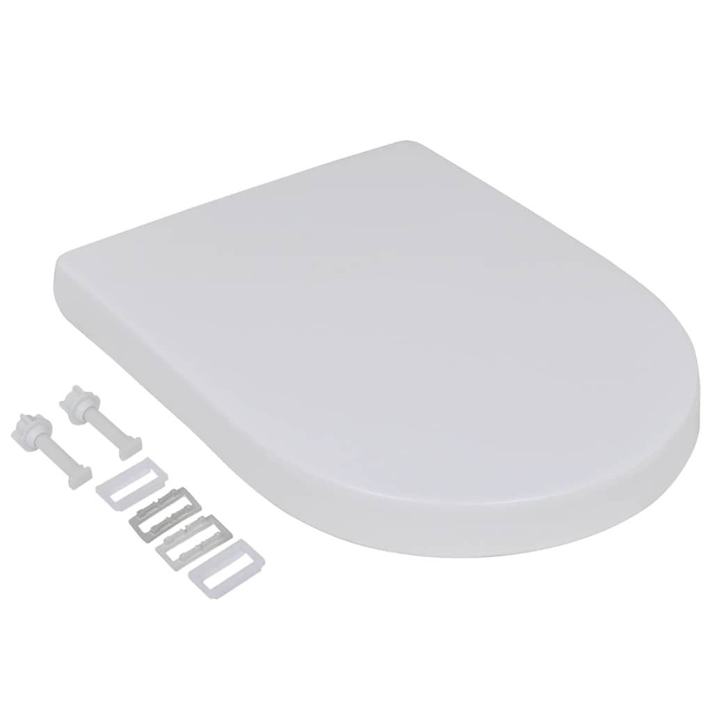 vidaXL Toilet Seats with Soft Close Lids 2 pcs Plastic White 2
