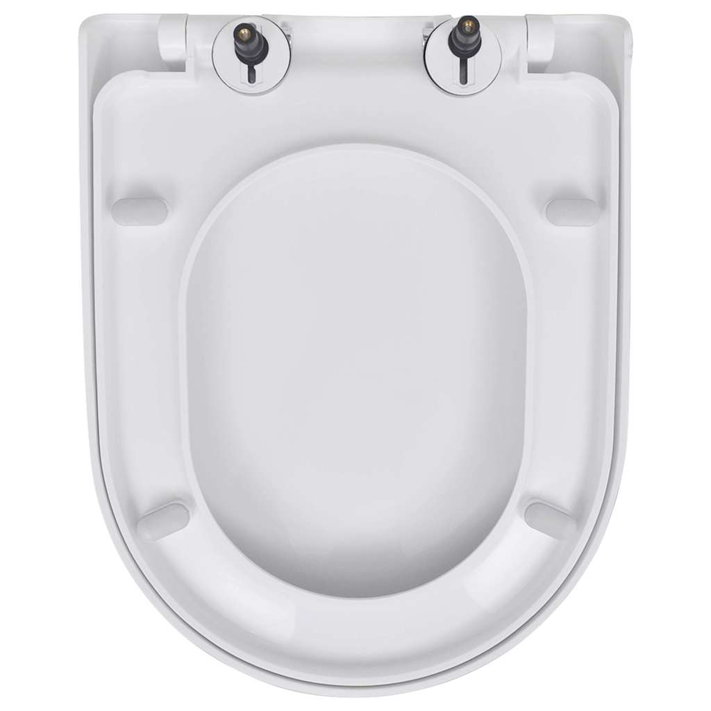 vidaXL Toilet Seats with Soft Close Lids 2 pcs Plastic White 4