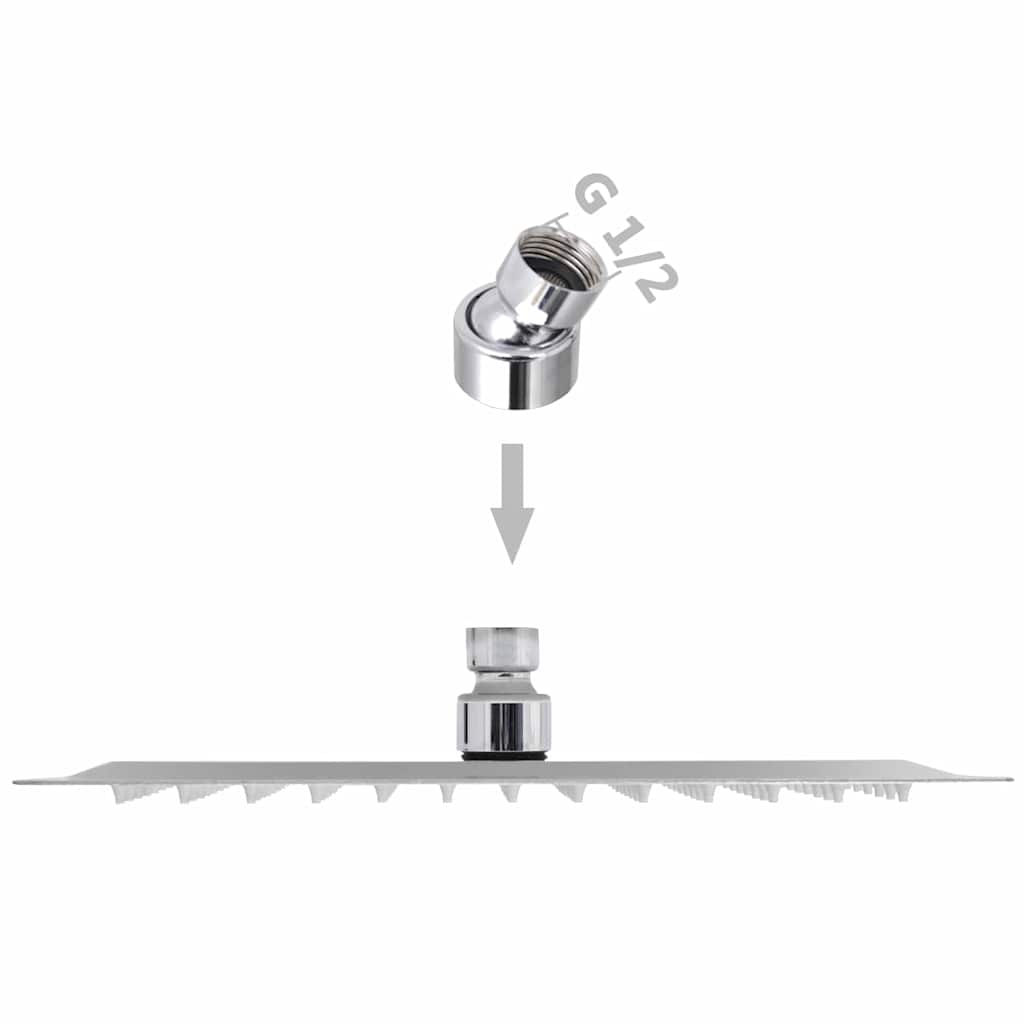 vidaXL Rain Shower Head 2 pcs Stainless Steel 25x25 cm 6