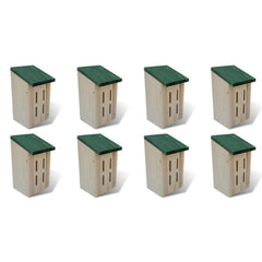 vidaXL Butterfly Houses 8 pcs Wood 14x15x22 cm 1