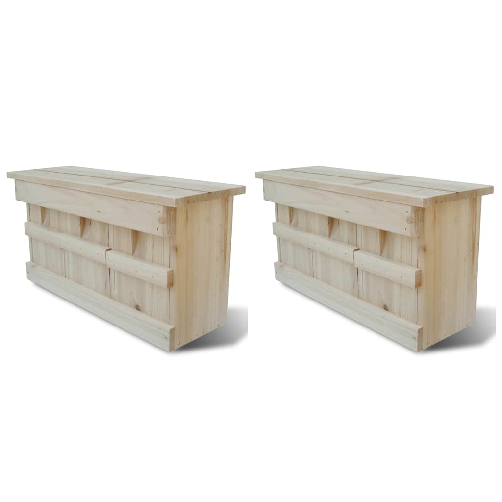 vidaXL Sparrow Houses 2 pcs Wood 44x15,5x21,5 cm 1