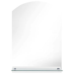 Wall Mirror with Shelf Tempered Glass 50 cm 70 cm Oval