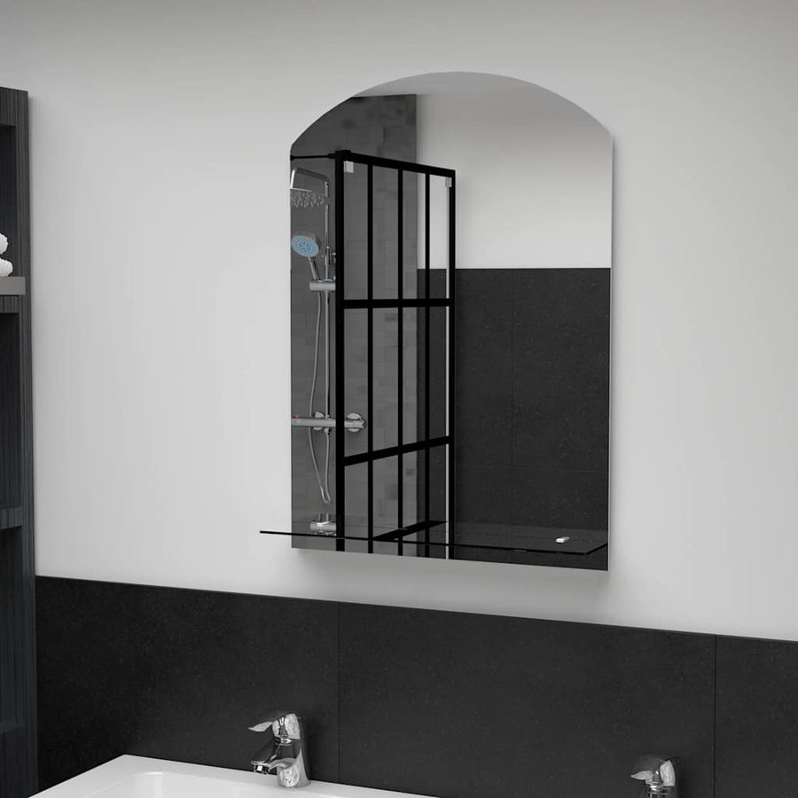 249432 vidaXL Wall Mirror with Shelf 50x70 cm Tempered Glass 1