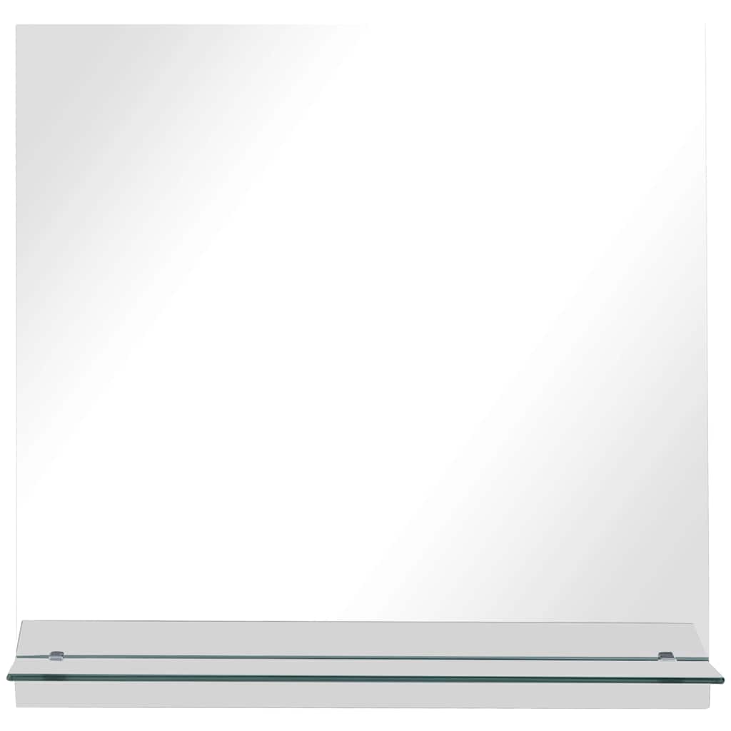vidaXL Wall Mirror with Shelf 60x60 cm Tempered Glass 3