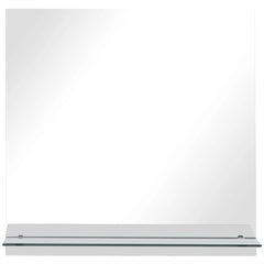 vidaXL Wall Mirror with Shelf 60x60 cm Tempered Glass 3