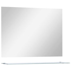 vidaXL Wall Mirror with Shelf 80x60 cm Tempered Glass 2