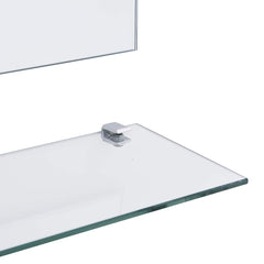 vidaXL Wall Mirror with Shelf 80x60 cm Tempered Glass 4