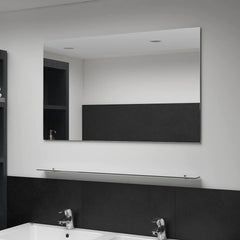 vidaXL Wall Mirror with Shelf 100x60 cm Tempered Glass 1