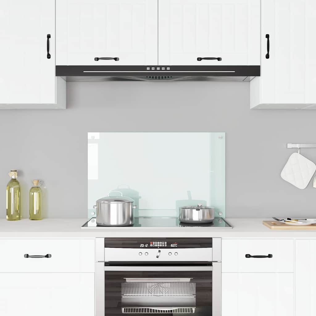 vidaXL Kitchen Backsplash Milk 80 x 50 cm Tempered Glass 1