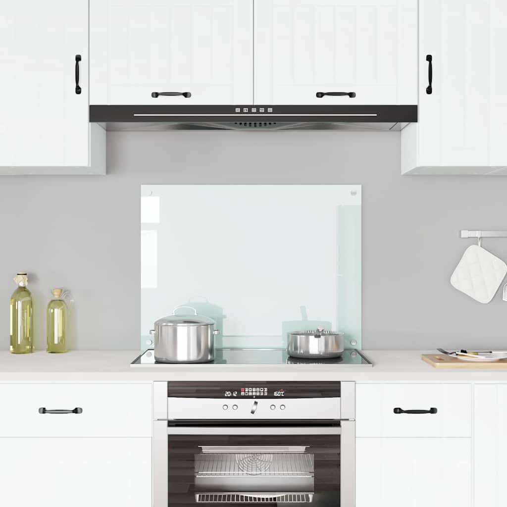 vidaXL Kitchen Backsplash Milk 80 x 60 cm Tempered Glass 1