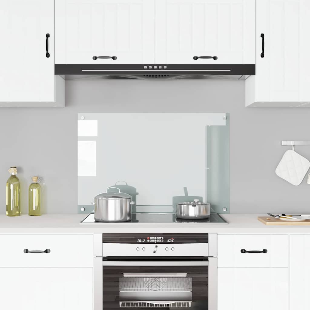 vidaXL Kitchen Backsplash Transparent 90 x 60 cm Tempered Glass 1