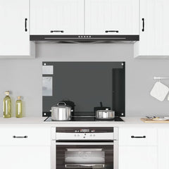 vidaXL Kitchen Backsplash Black 90 x 60 cm Tempered Glass 1