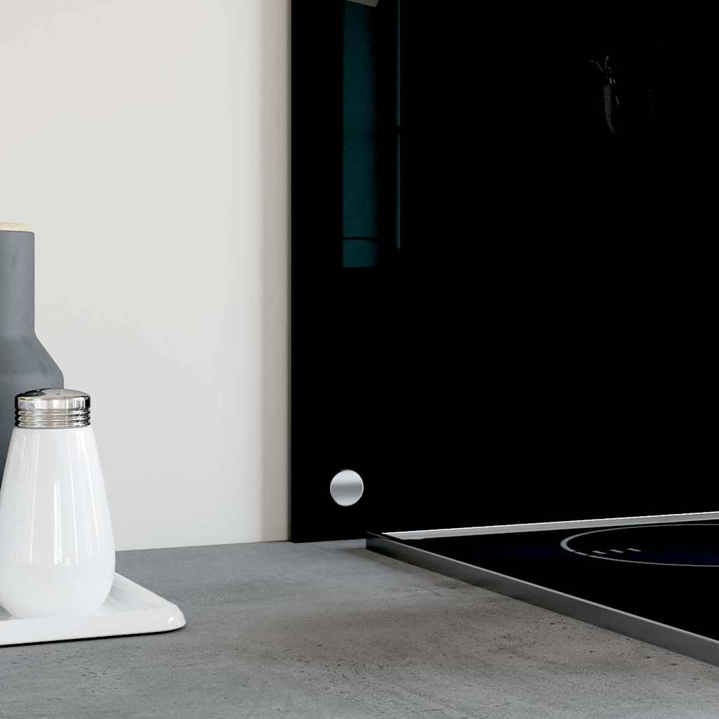 vidaXL Kitchen Backsplash Black 100 x 50 cm Tempered Glass 4