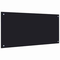 vidaXL Kitchen Backsplash Black 100 x 50 cm Tempered Glass 5