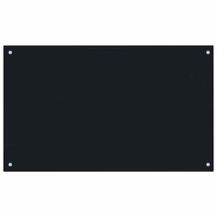Kitchen Backsplash 70x60 cm Tempered Glass 1 Depth 60 cm Black 100 cm