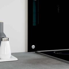 vidaXL Kitchen Backsplash Black 100 x 60 cm Tempered Glass 4