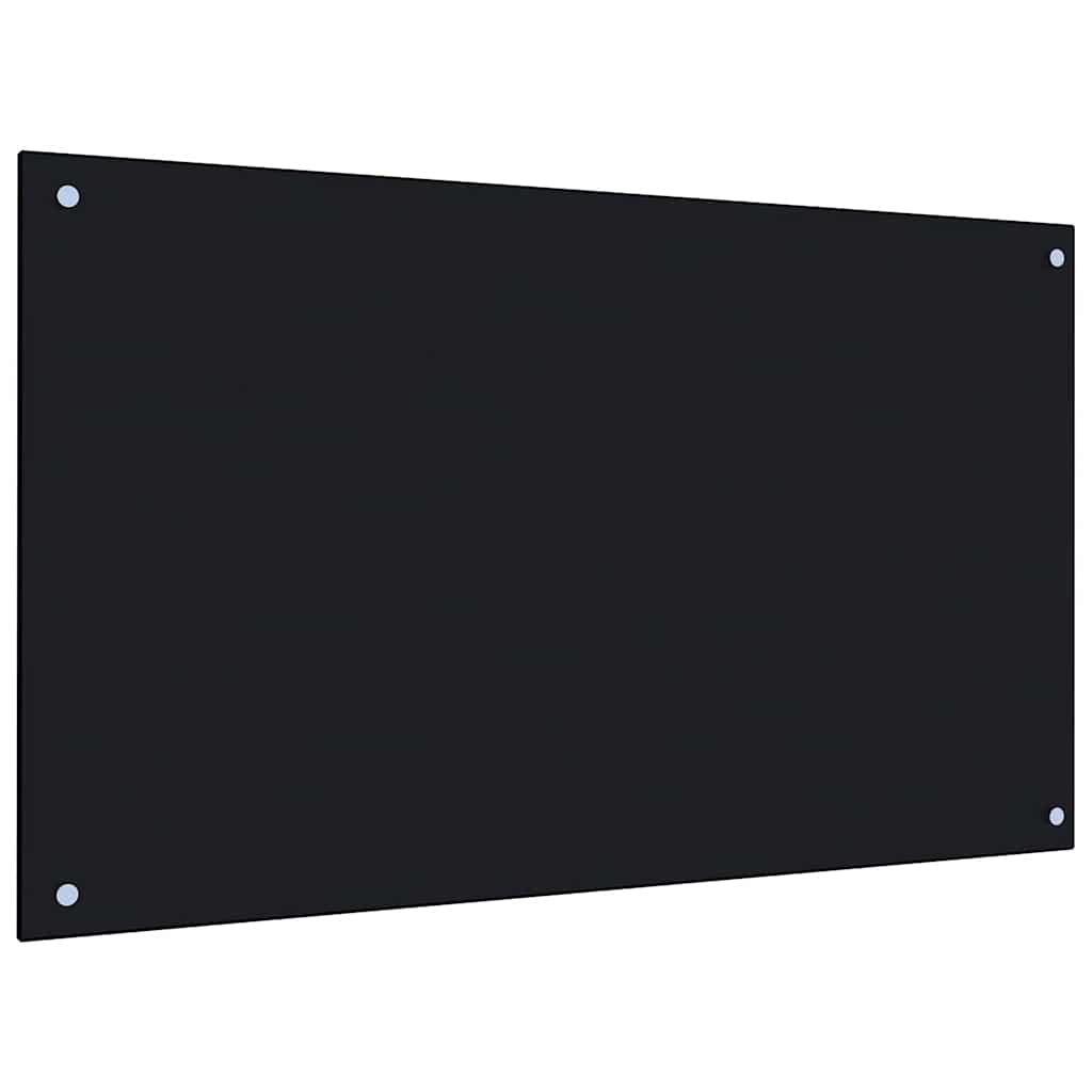 vidaXL Kitchen Backsplash Black 100 x 60 cm Tempered Glass 5