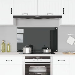 vidaXL Kitchen Backsplash Black 100 x 60 cm Tempered Glass 1