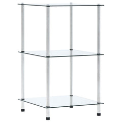vidaXL Shelf | Clear | Tempered glass, Stainless steel | Small | Display Shelf 1