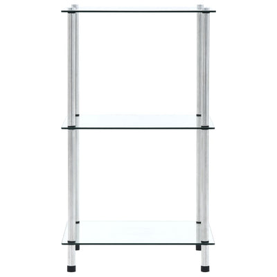 3-Tier Shelf Transparent 40x40x67 cm Tempered Glass