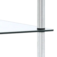 vidaXL Shelf | Clear | Tempered glass, Stainless steel | Small | Display Shelf 3