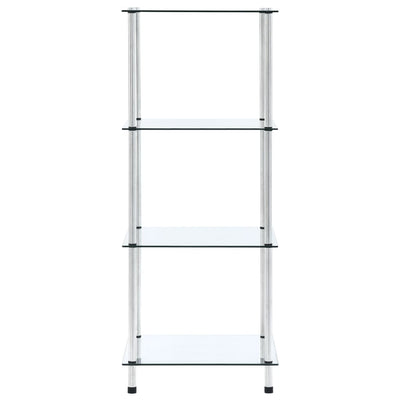 4-Tier Shelf Transparent 40x40x100 cm Tempered Glass