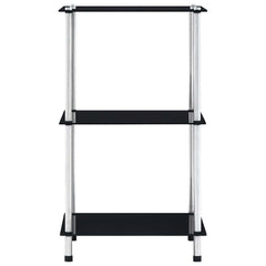 vidaXL 3-Tier Shelf Black 40x40x67 cm Tempered Glass 2