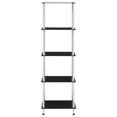 vidaXL Shelf | Black | Tempered Glass, Stainless Steel | 5-Tier | Shelf | Square 2