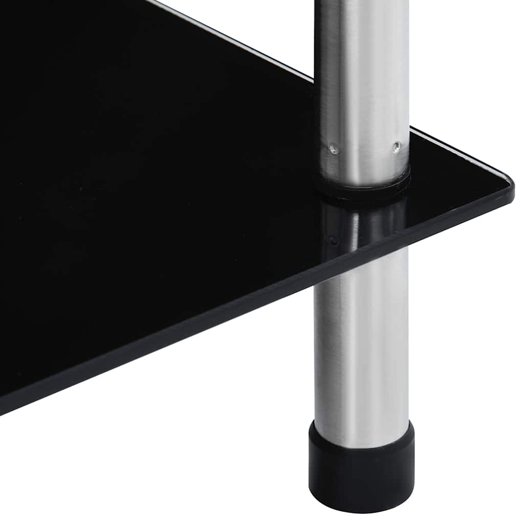 vidaXL Shelf | Black | Tempered Glass, Stainless Steel | 5-Tier | Shelf | Square 5