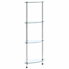 vidaXL Shelf | Transparent | Tempered Glass and Stainless Steel | 30x30x100 cm 1