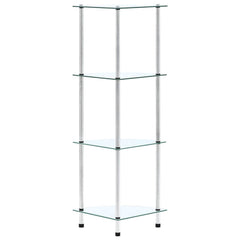 vidaXL Shelf | Transparent | Tempered Glass and Stainless Steel | 30x30x100 cm 2