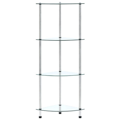 4-Tier Shelf Transparent 30x30x100 cm Tempered Glass