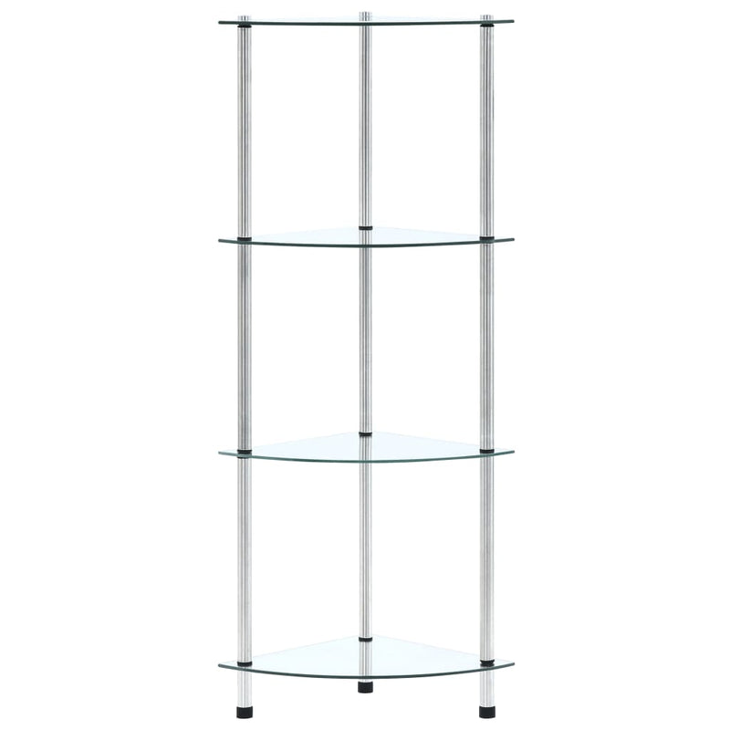 4-Tier Shelf Transparent 30x30x100 cm Tempered Glass