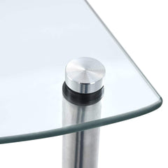 vidaXL Shelf | Transparent | Tempered Glass and Stainless Steel | 30x30x100 cm 5