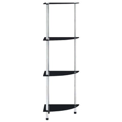 vidaXL Shelf | Black | Tempered glass, Stainless steel | 30x30x100 cm | Shelf 3