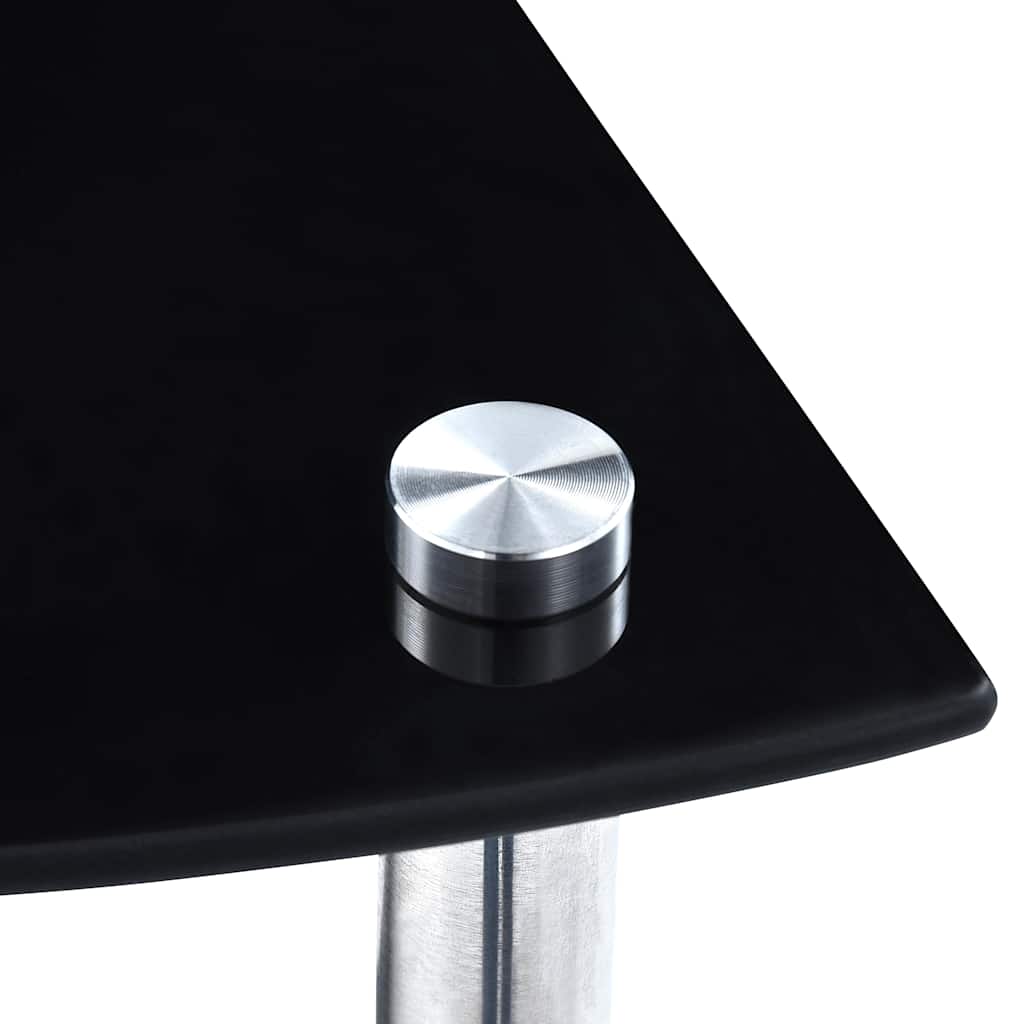 vidaXL Shelf | Black | Tempered glass, Stainless steel | 30x30x100 cm | Shelf 5