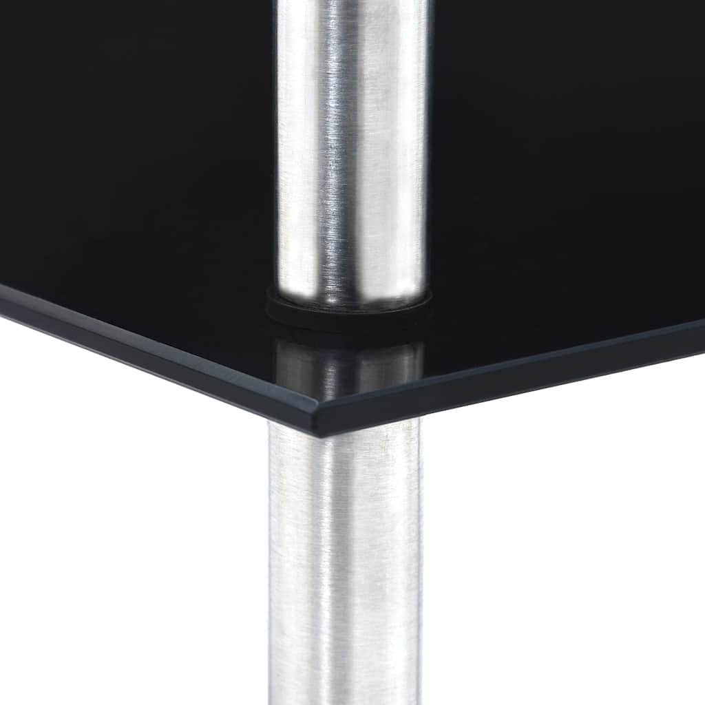vidaXL 5-Tier Shelf Black 30x30x130 cm Tempered Glass 4