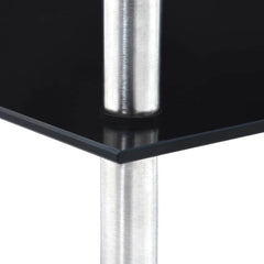 vidaXL 5-Tier Shelf Black 30x30x130 cm Tempered Glass 4