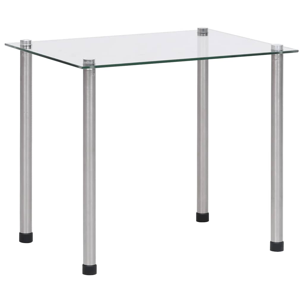 vidaXL Nesting Table | Set of 3 | Transparent | Tempered glass, stainless steel 3
