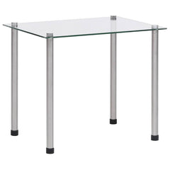 vidaXL Nesting Table | Set of 3 | Transparent | Tempered glass, stainless steel 3